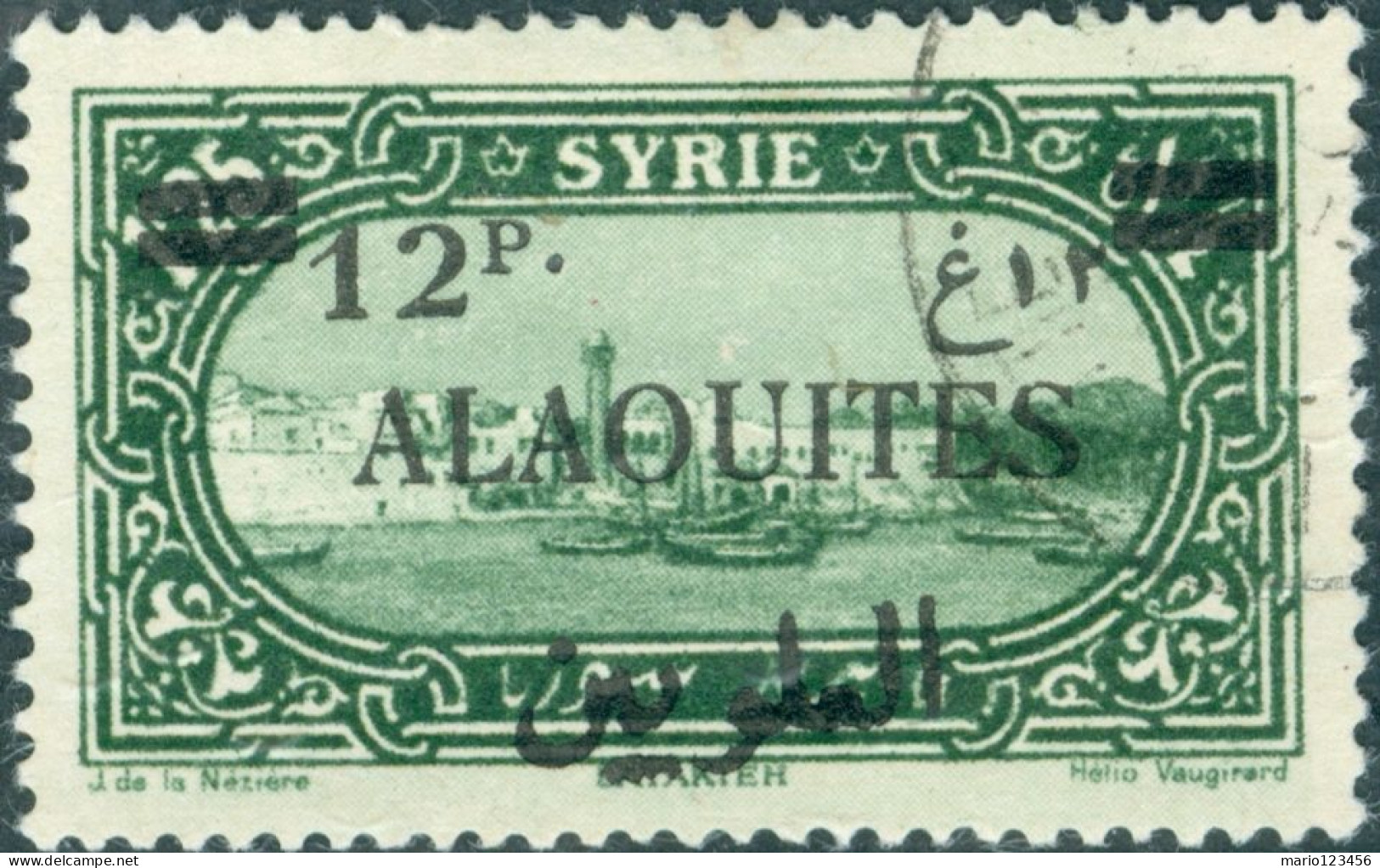 ALAOUITES – MANDATO FRANCESE, PAESAGGI, LANDSCAPES, SOPRASTAMPATO, 1925,  USATI Scott:FR-ALA 41, Yt:FR-ALA 39 - Used Stamps