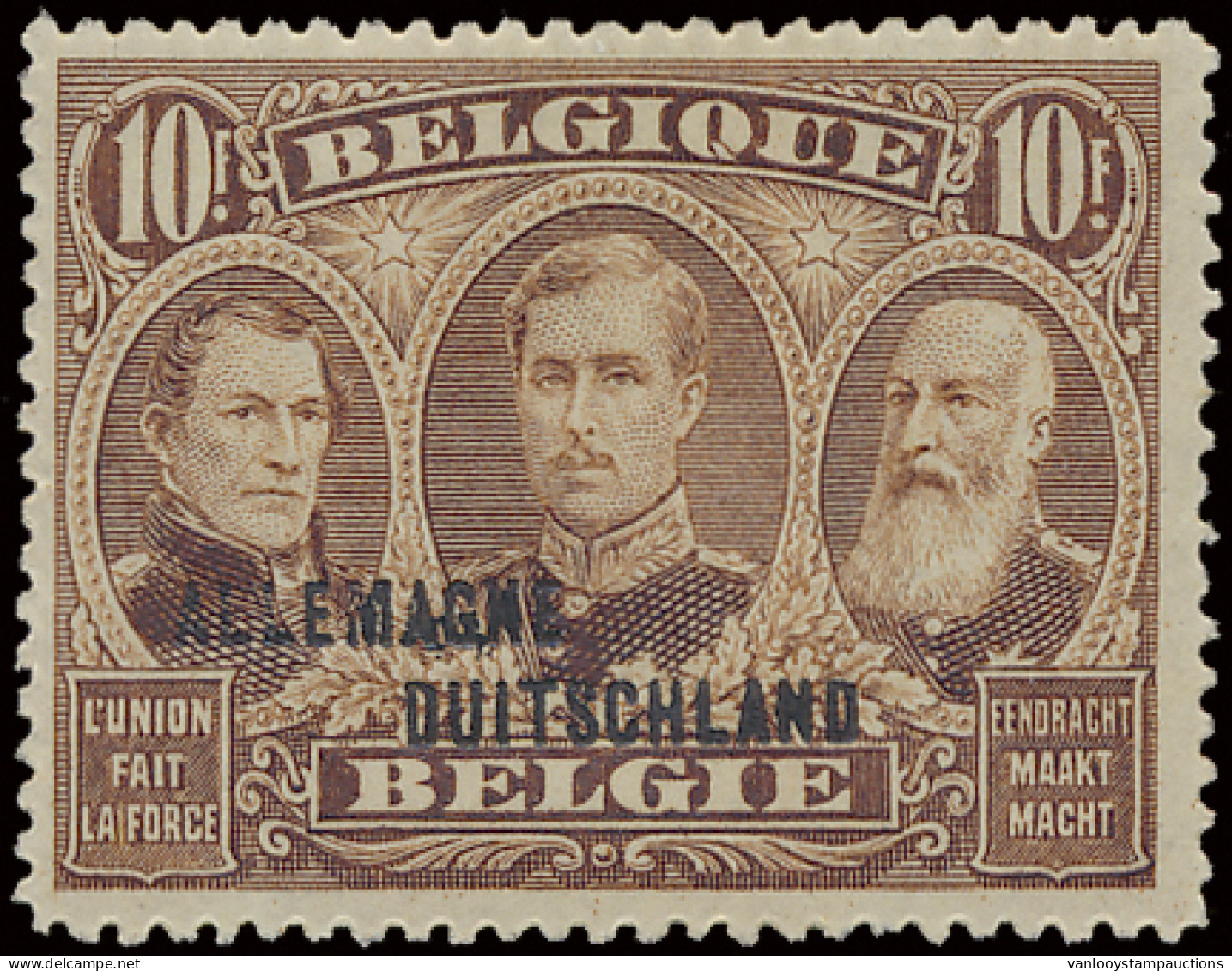 ** OC 54A 10fr. Rosbruin, Type II (2° Oplage), Zm (OBP €330) - OC38/54 Ocupacion Belga En Alemania