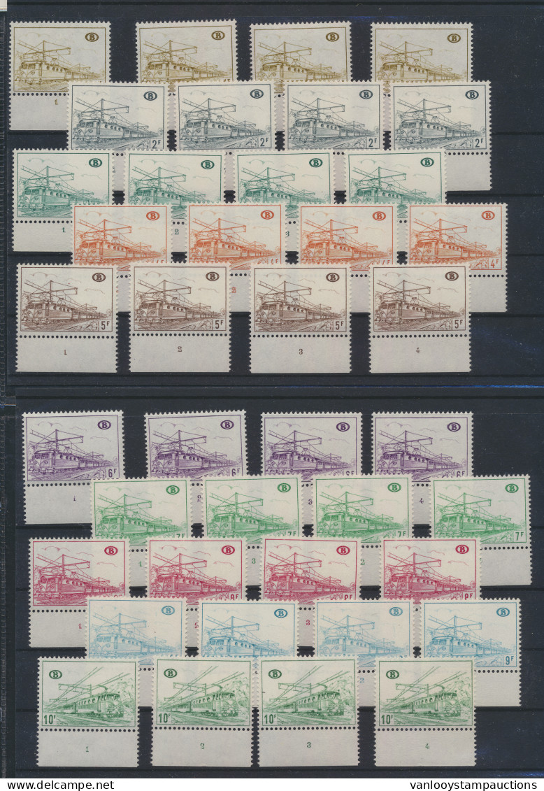 ** TR 378/98 Elektrische En Diesellokomotieven Met Plaatnummers Van 1/4 (70fr. Wit Papier) + TR 425 En TR 428/31, Zm - Otros & Sin Clasificación