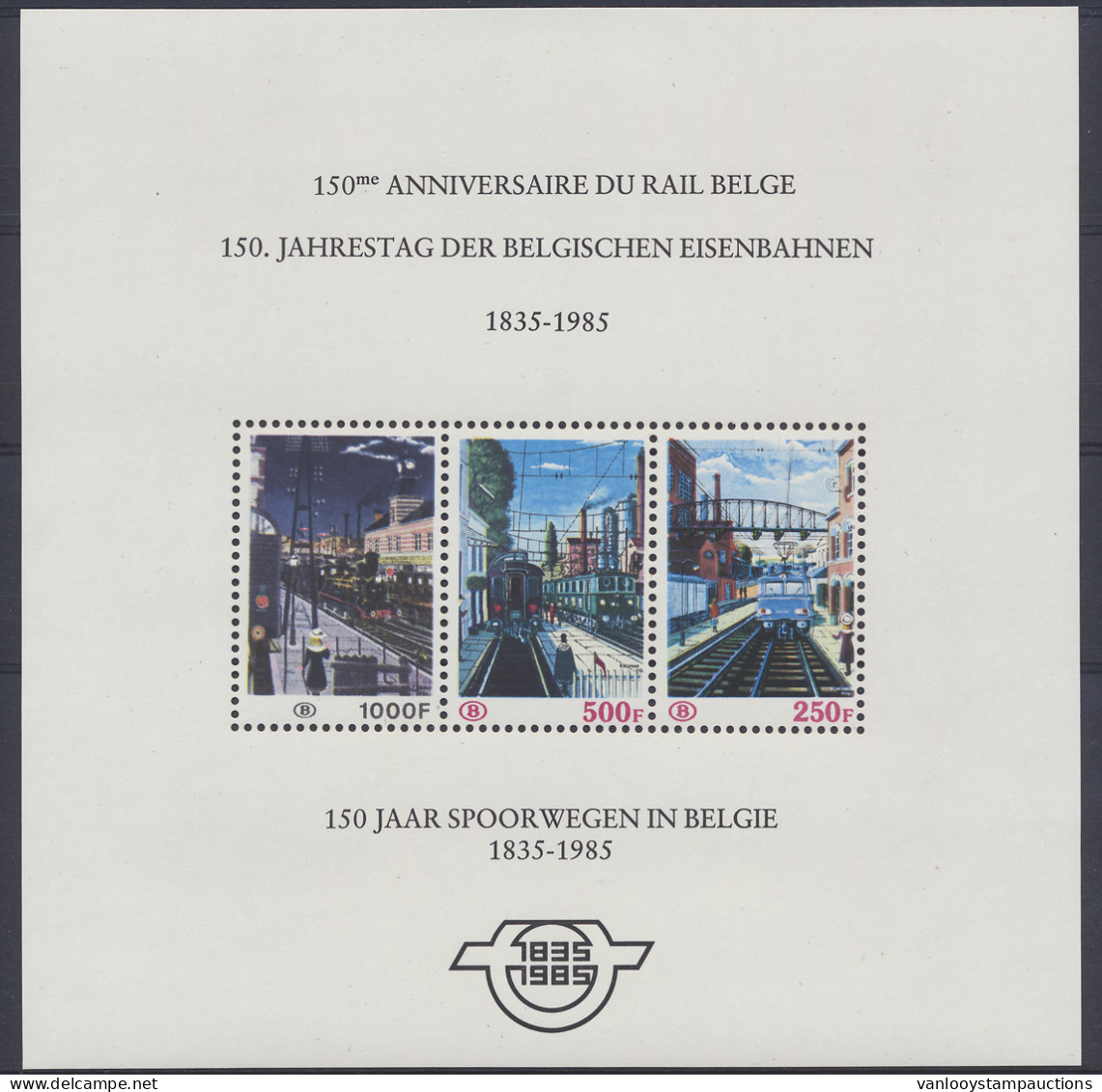 ** TR BL 4 150 Jaar Spoorwegen, Zm (OBP €150) - Other & Unclassified