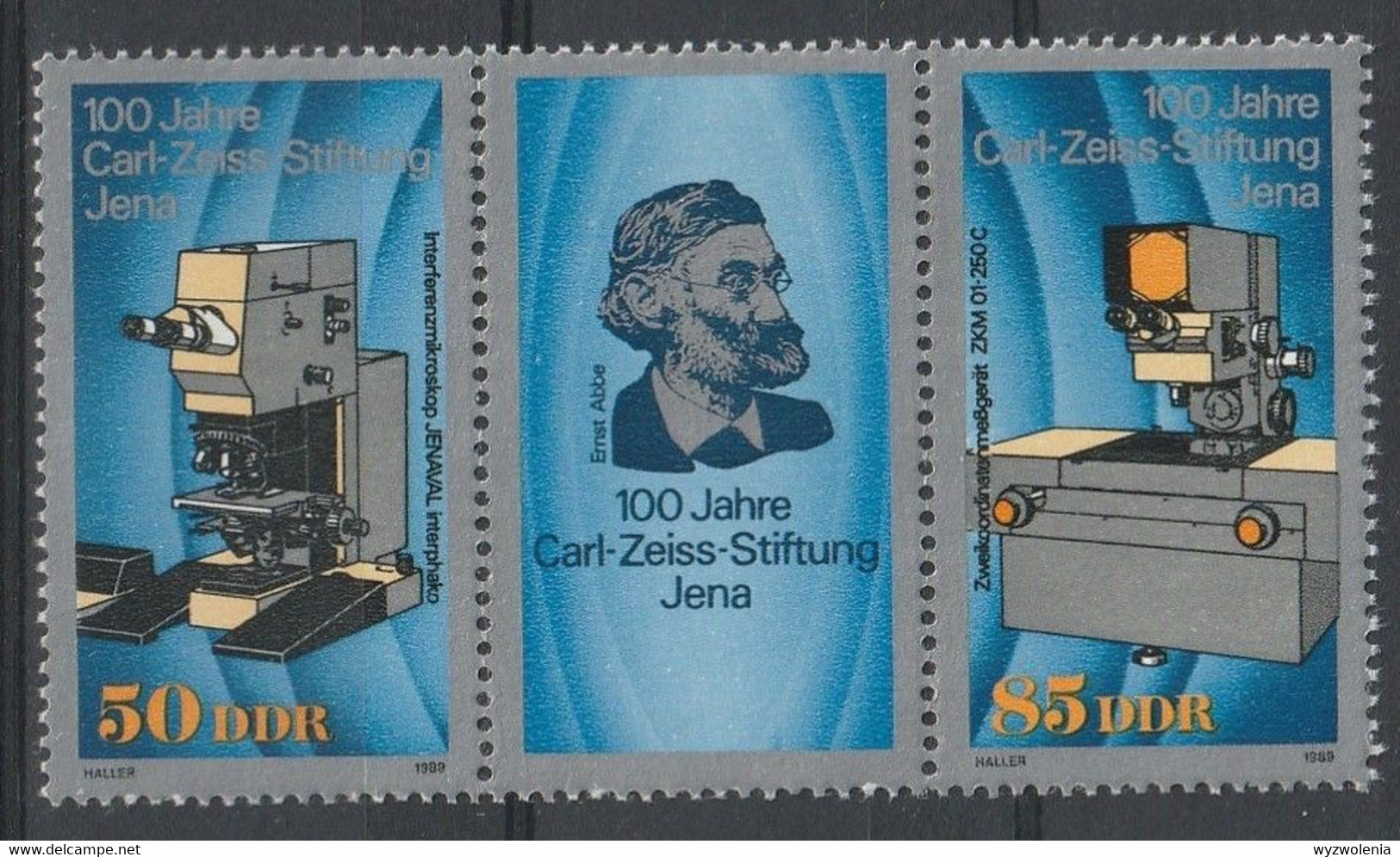 E 346) DDR 1989 Mi# 3252-53 + Zf **: 100 J Carl-Zeiss-Stiftung, Mikroskop Messen - Physique