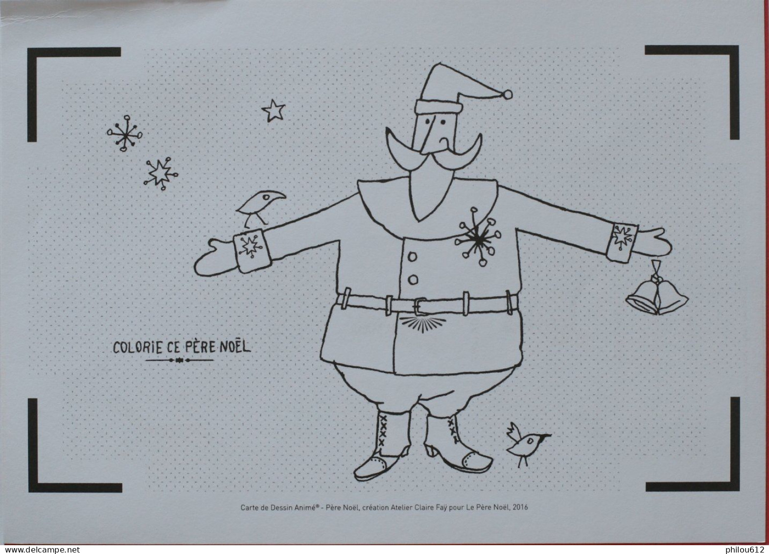 Enveloppe Du Père Noel Avec Carton à Colorié à L'intérieur - 2016 - Prêts-à-poster:Stamped On Demand & Semi-official Overprinting (1995-...)