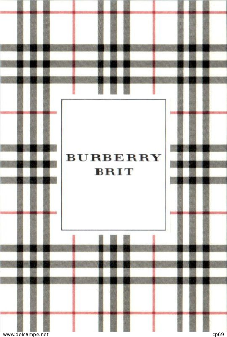 Carte Parfumée Gaufrée Parfum Burberry Brit Dos Blanc En Superbe.Etat - Profumeria Moderna (a Partire Dal 1961)