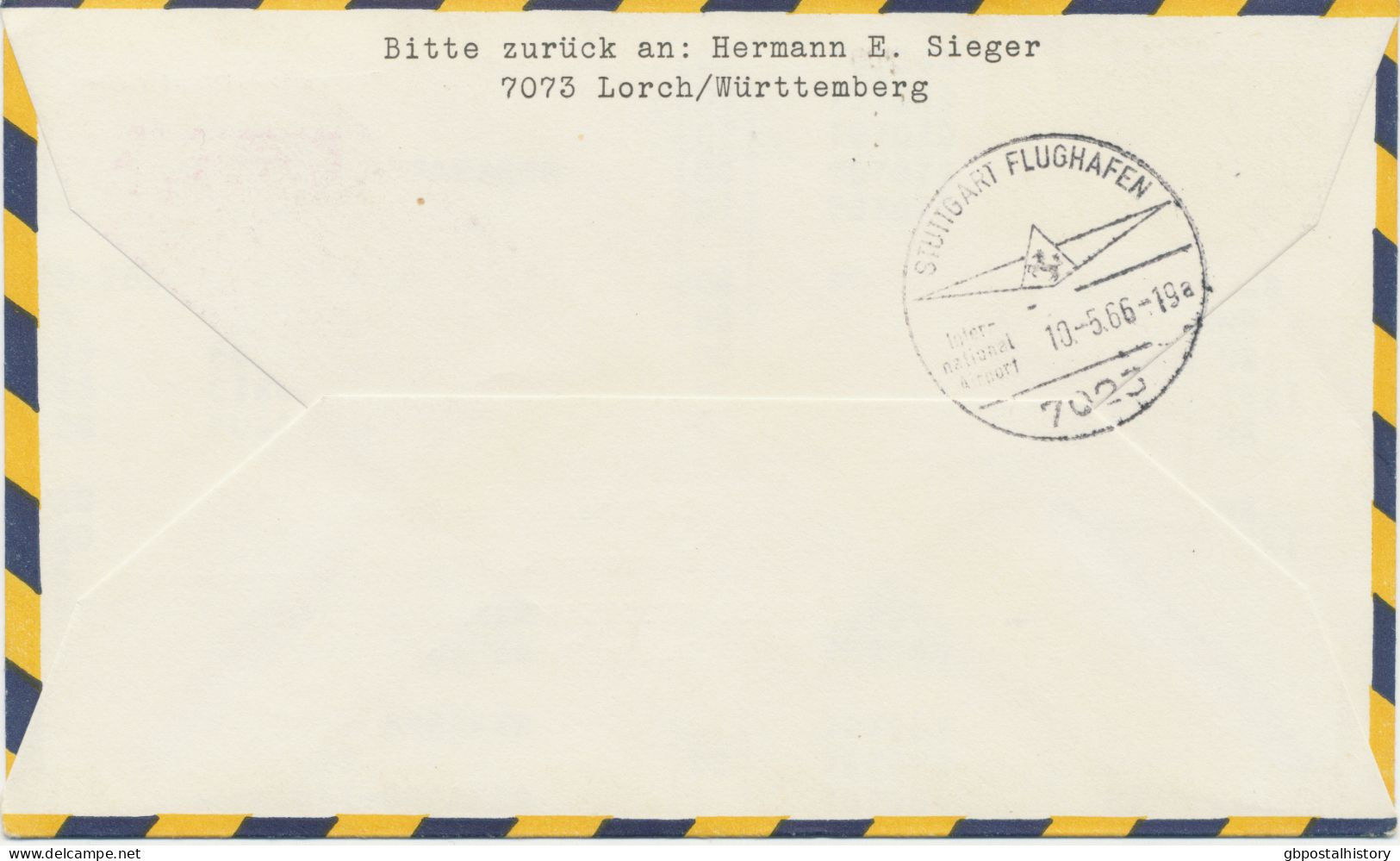 SCHWEDEN 10.5.1966, Erstflug Deutsche Lufthansa Mit Boeing 727 „STOCKHOLM – STUTTGART“ (Hab.848/Sie.415) - Briefe U. Dokumente