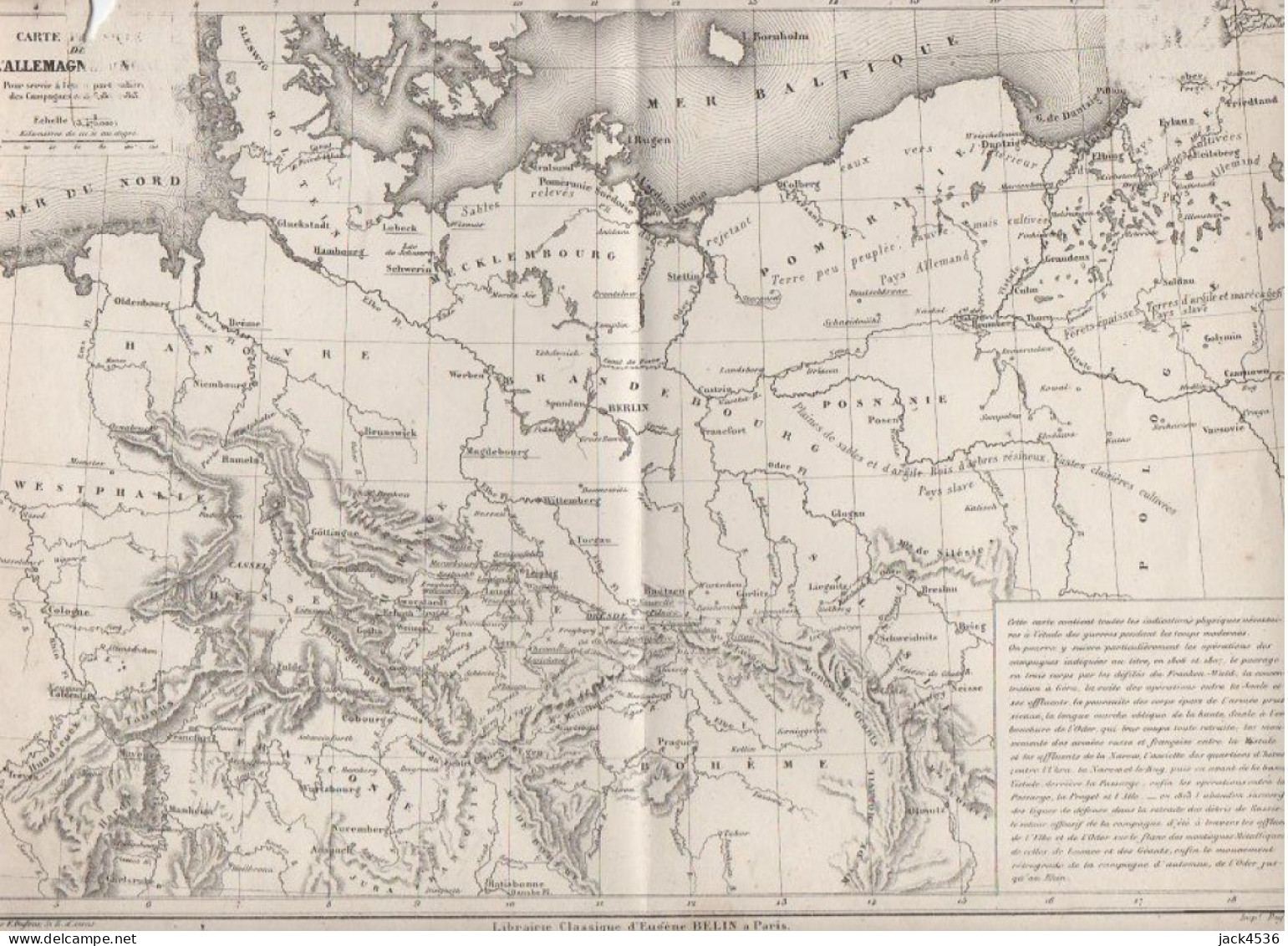 Carte Topographique - ALLEMAGNE - Edition BELIN à PARIS - Usure Du Temps - Cartes Topographiques