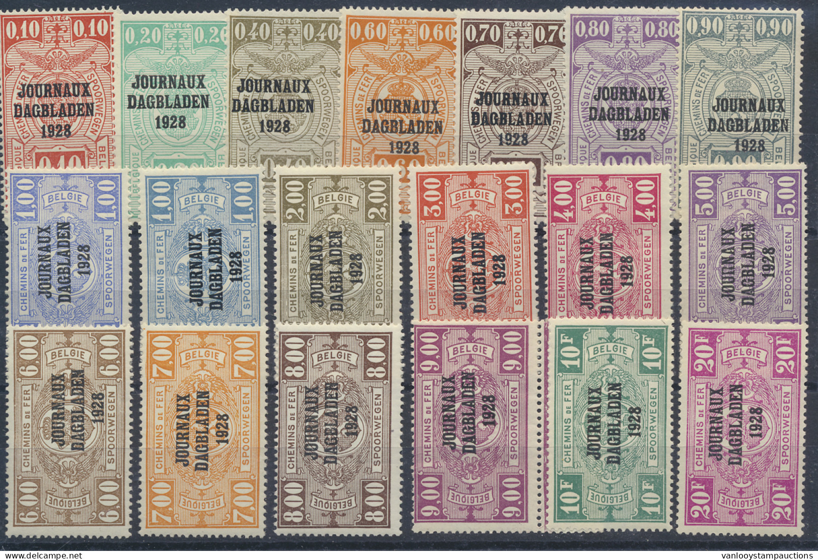 ** JO 1/18 Volledige Reeks Met Opdruk Journeaux Dagbladen 1928, Zm (OBP €1.100) - Periódicos [JO]