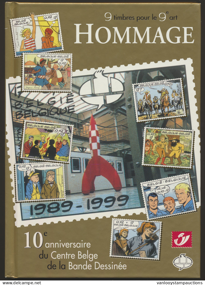Anniversaire 10° Du Centre Belge De La Bande Dessinée Met Zegels Hommage, Oplage 2500ex./n° 2156, Zm - Philabédés (comics)