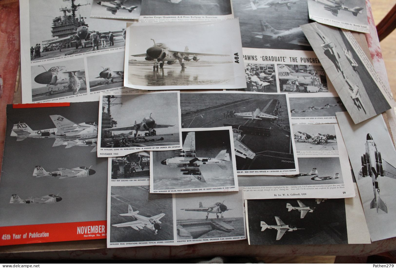 Lot De 190g D'anciennes Coupures De Presse Et Photo De L'aéronef Américain Grumman A2F-1 "Intruder" - Fliegerei