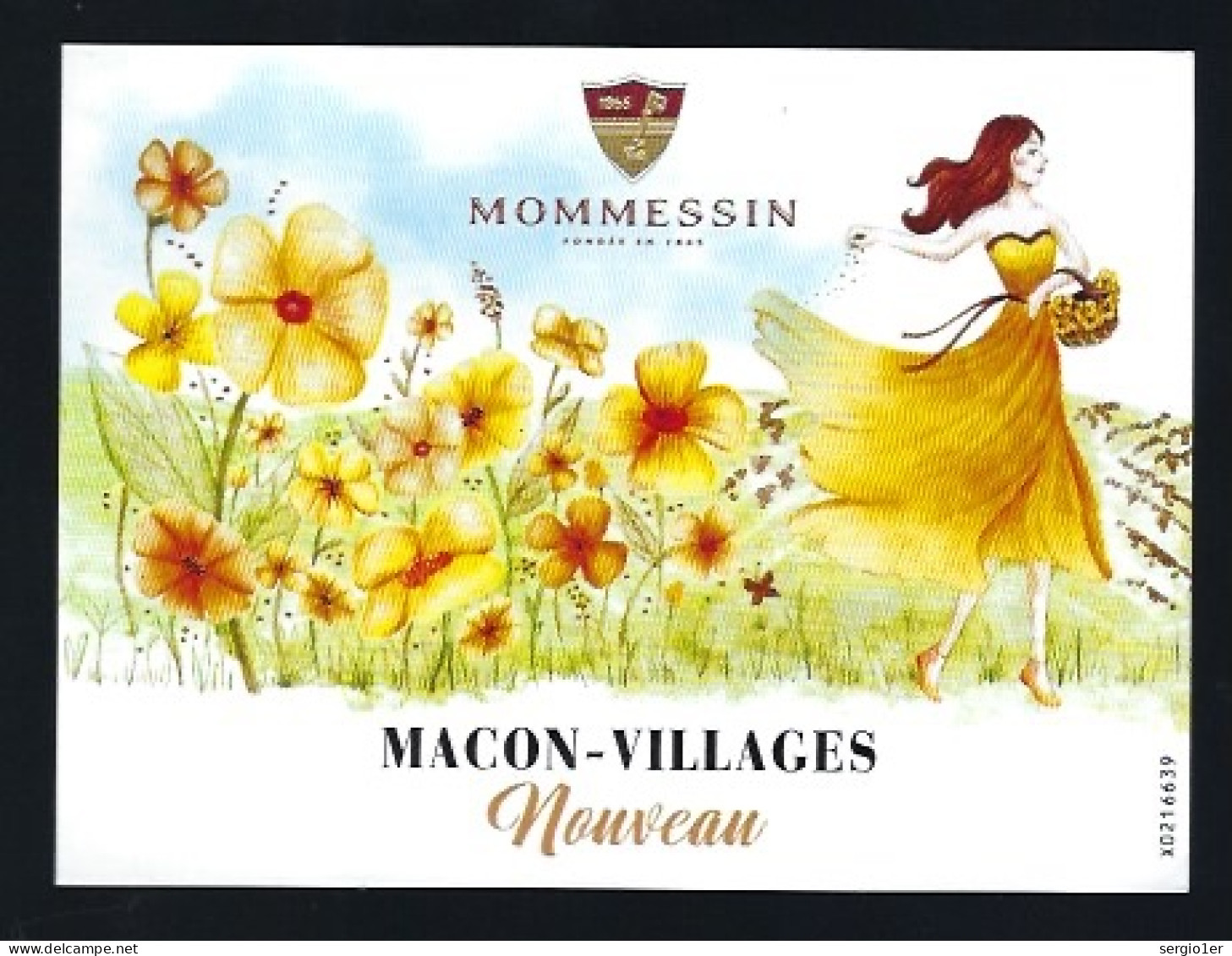 Etiquette Vin  Macon Village Nouveau  Mommessin Quincier En Beaujolais   Femme " - Beaujolais