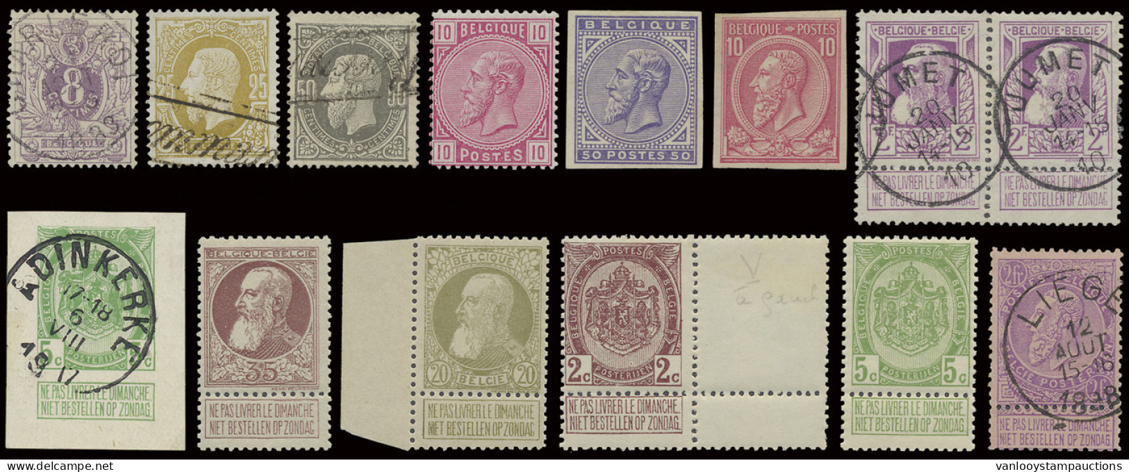 1869/1907 Zeer Mooie Wat Gespecialiseerde Verzameling Van Diverse Koning Leopold II Uitgiften Op 5 Insteekbladen, Veel M - Collections