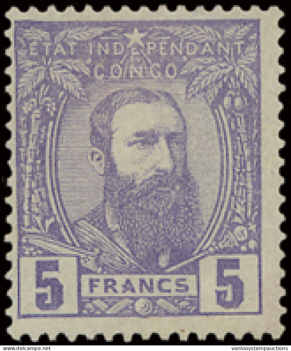 (*) N° 11 5fr. Violet Off Centre To Top Left Corner, Without Gum, Very Fresh, Signed Wiliame, With Certificate, Vf (OBP  - 1884-1894