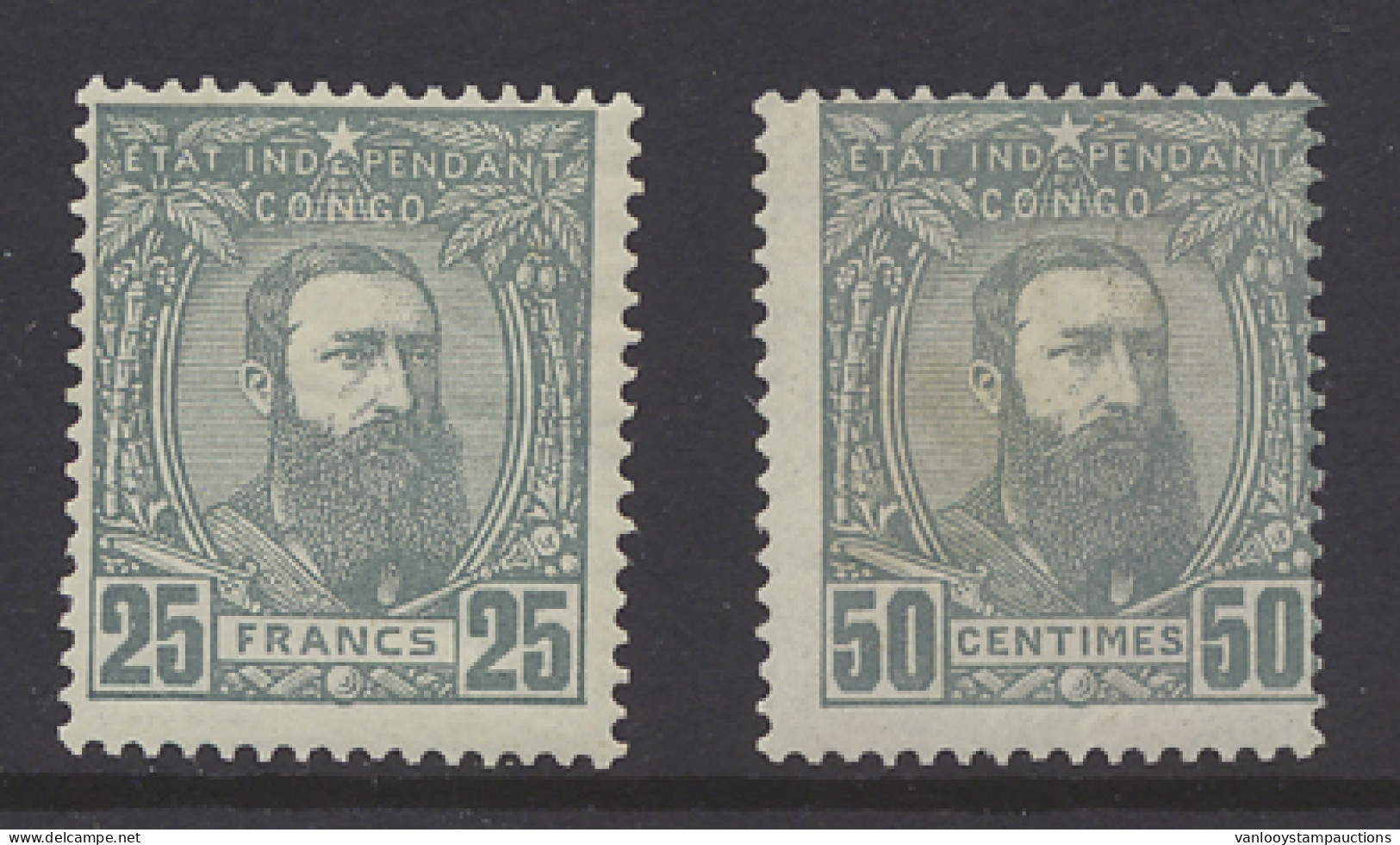 * N° 13A/13B 25Fr. Grey Off Centre To The Upper Left Corner And 50Fr. Grey Off Centre To The Upper Right Corner, Both Mi - 1884-1894