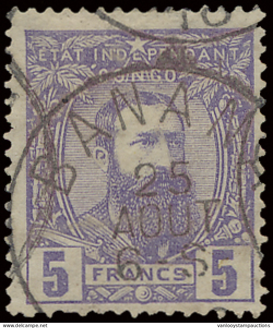 N° 11 Fr. Violet Off Centre To The Bottom, Very Fresh Color, Cancelled BANANA In Black And With 2 Short Perforations, Wi - 1884-1894