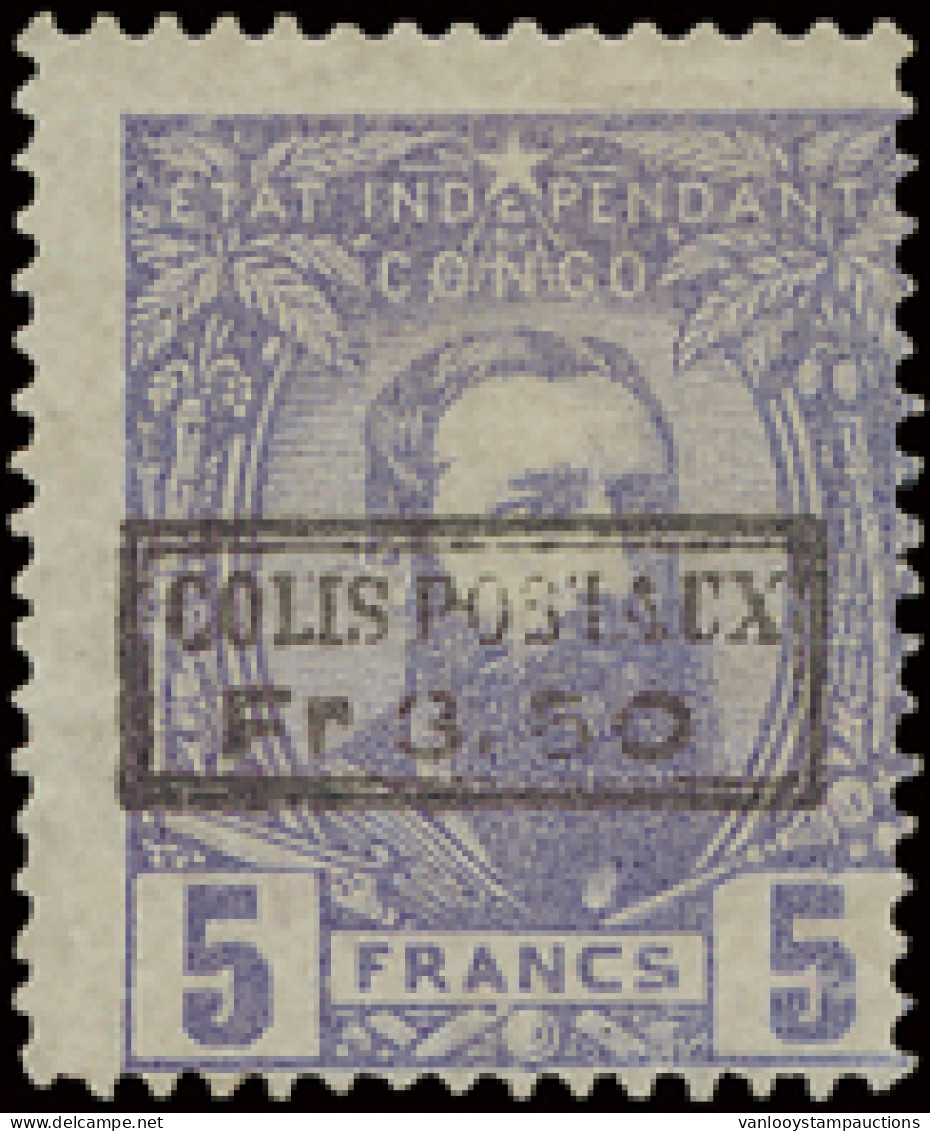 (*) CP 4 5fr. Violet Off Centre To The Bottom Right Corner With Boxed Overprint COLIS POSTAUX FR 3,50 Mint Without Gum,  - Colis Postaux