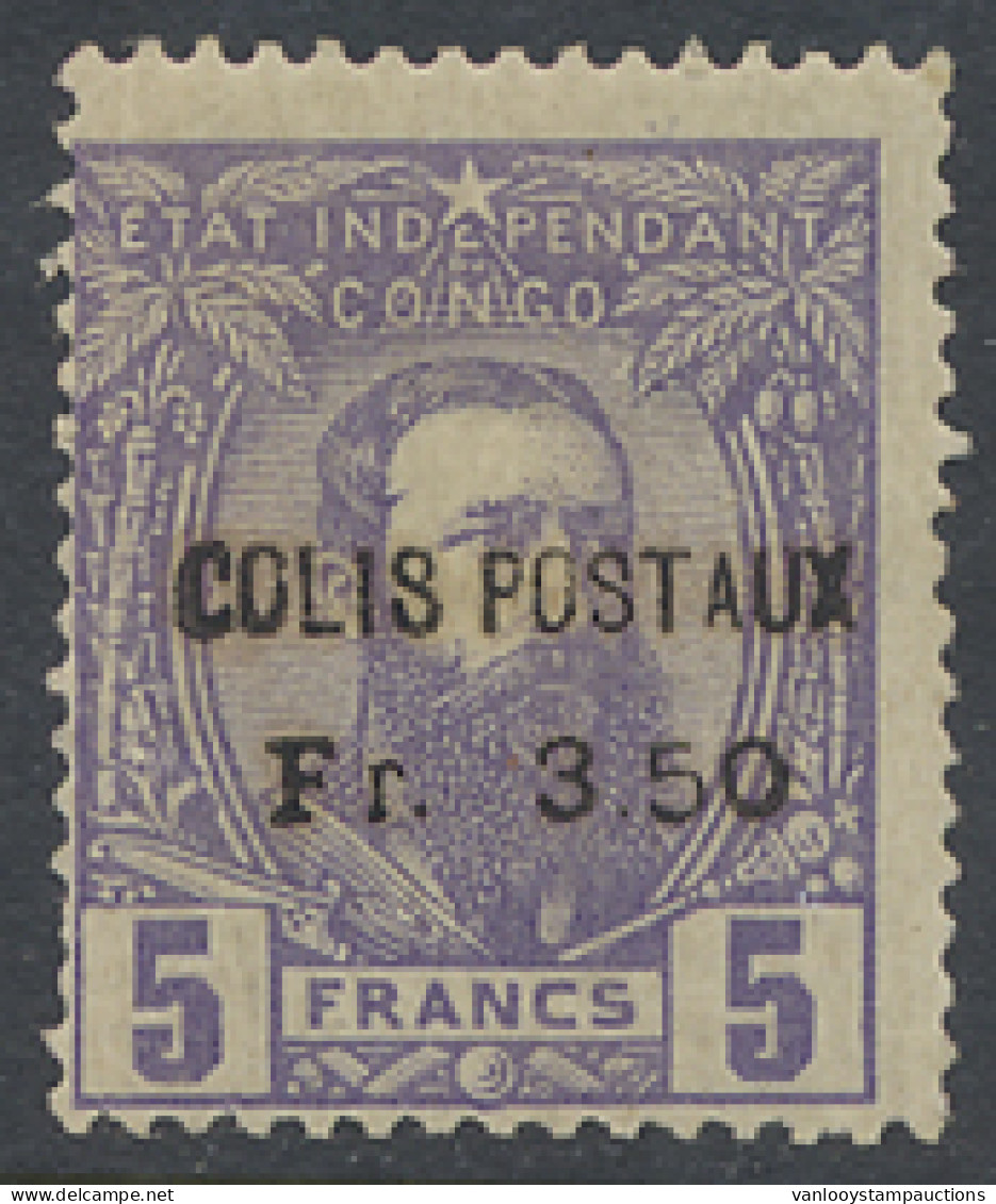 * Type CP2 5Fr. Violet Genuine With FORGERY Overprint COLIS POSTAUX FR. 3.50 In Black, With Report Of Expertise, Vf - 1884-1894