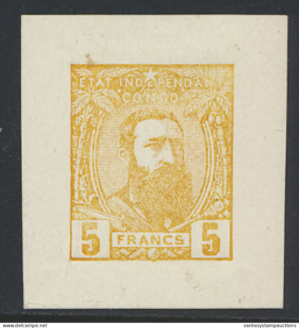 Type 11 5Fr. Ochre FORGERY Color Die Proof, Unperforated And Hinged, Vf - 1884-1894