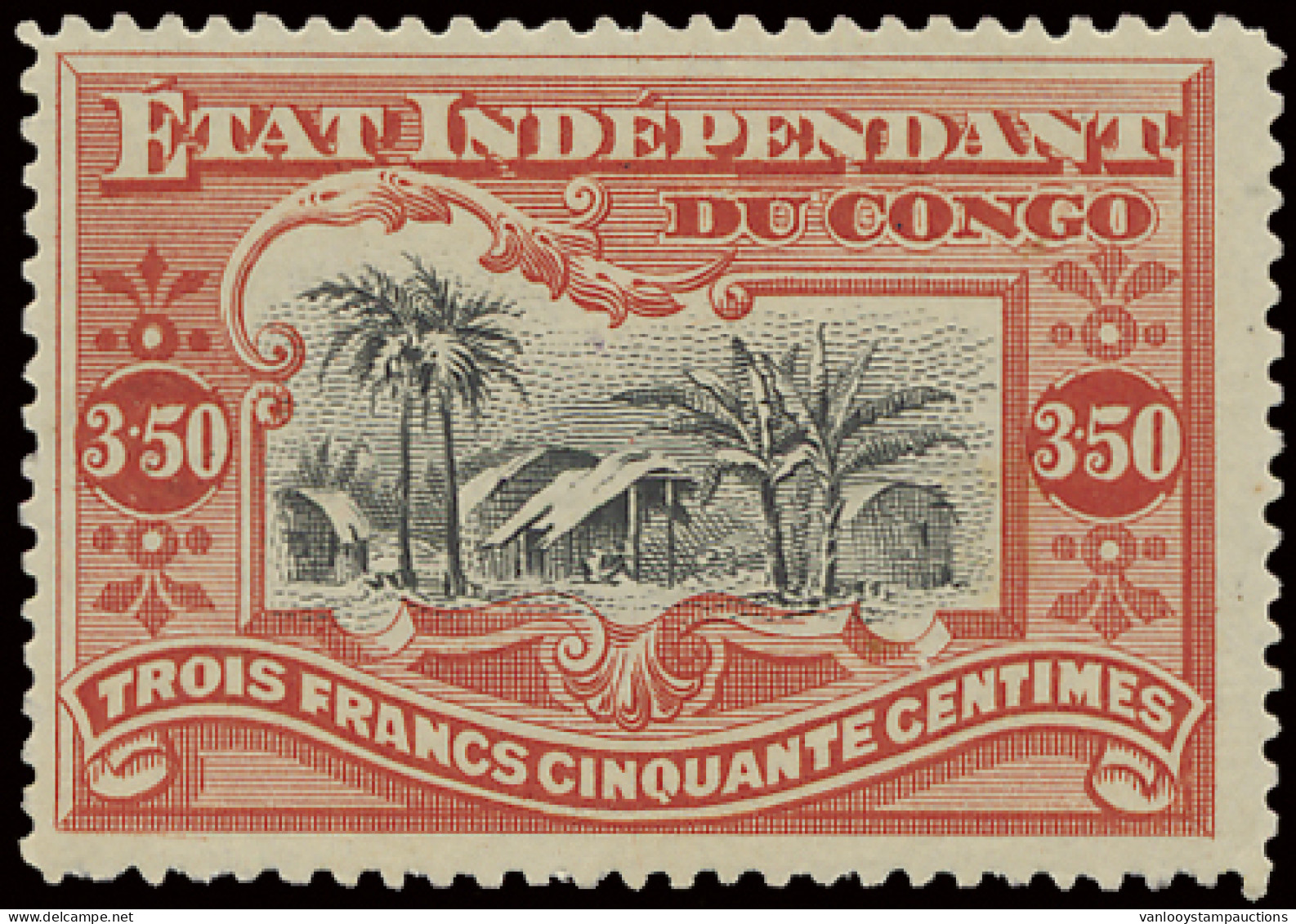 * N° 27 3,50Fr. Vermilion, Mint With LH, Vf (OBP €280) - Other & Unclassified