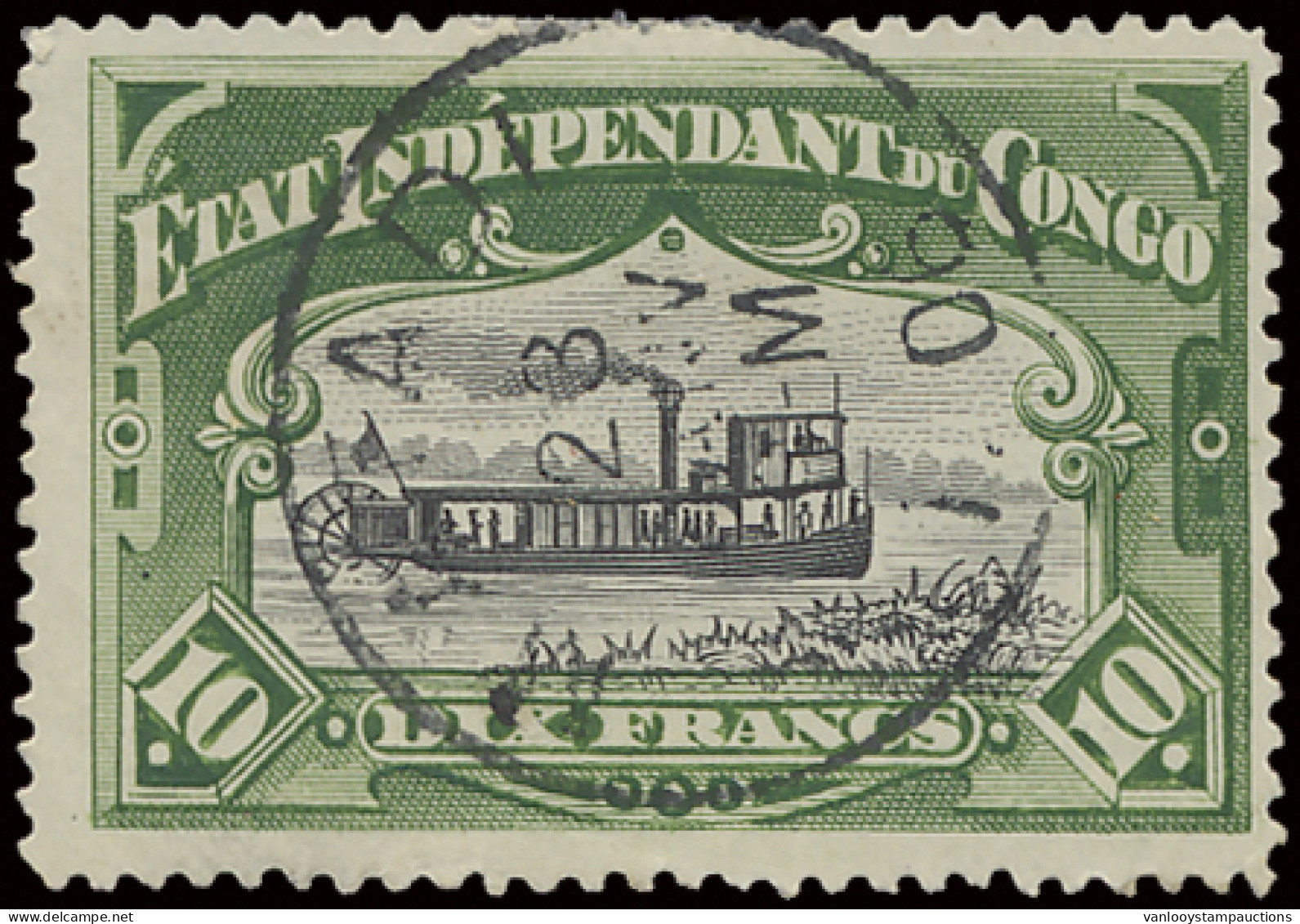 N° 29 (4x) 10Fr Green - Mols Congo Free State Used With Cancellations Of Matadi, Boma, Leopoldville (Telegraphical) And  - Autres & Non Classés