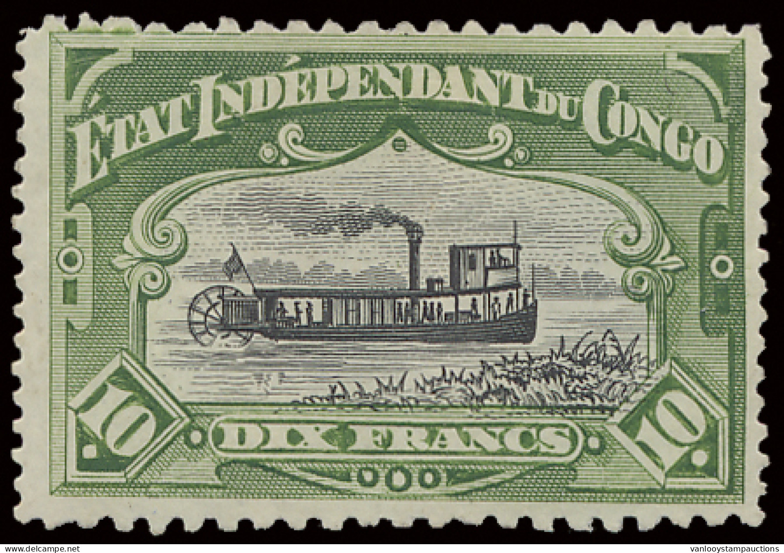 * N° 29b 10Fr. Green With Scarce Perforation 12x14 1/4, Plate I1 + A1, Position #6 Of The Sheet, Hinged, With Photo Cert - Autres & Non Classés