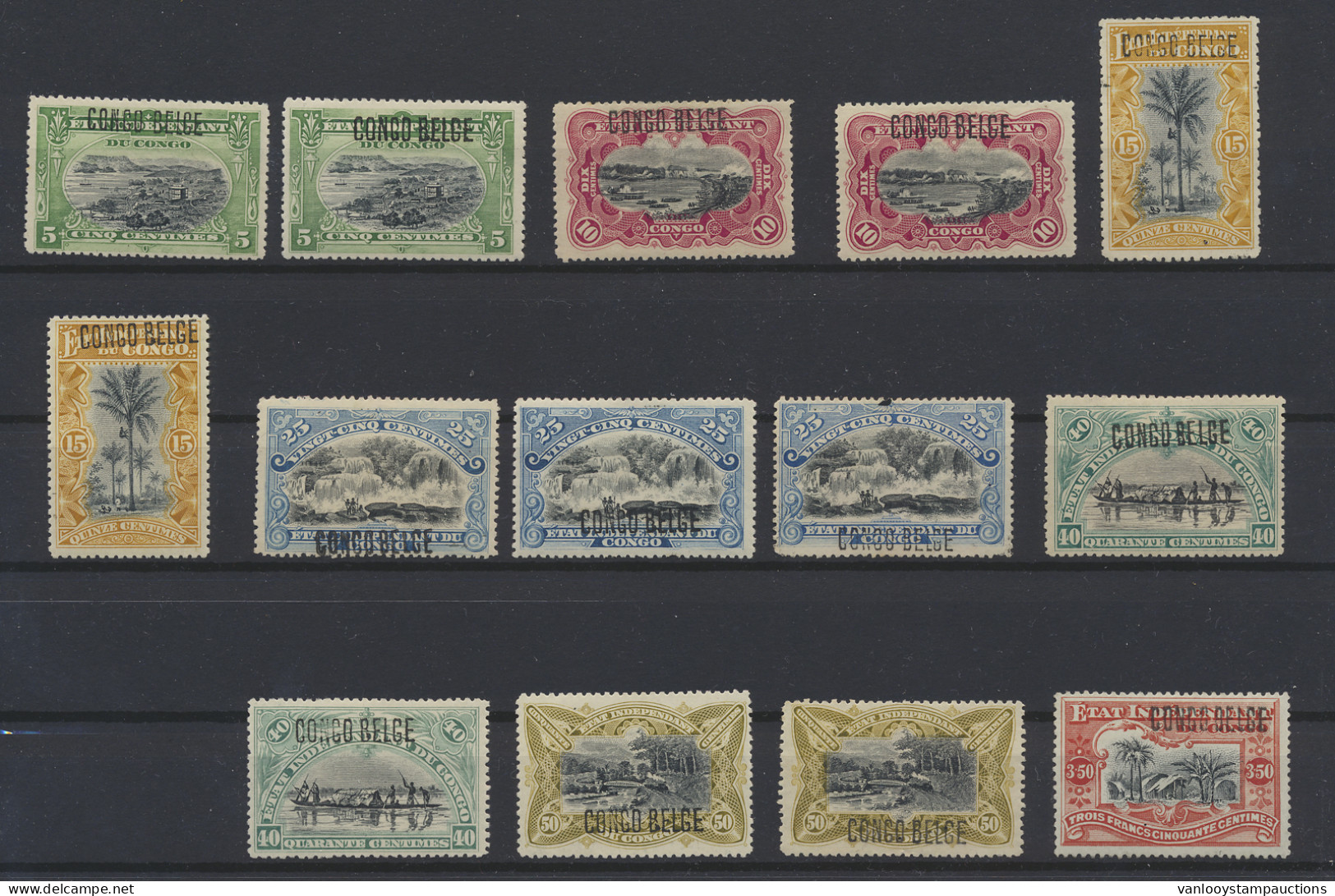 */(*)/(**) 1909 Brussels Overprints, Small Accumulation Of 14 Stamps: 30B3, 30B5, 31B2, 31B5, 32B6 Without Gum, 32B5, 33 - Autres & Non Classés