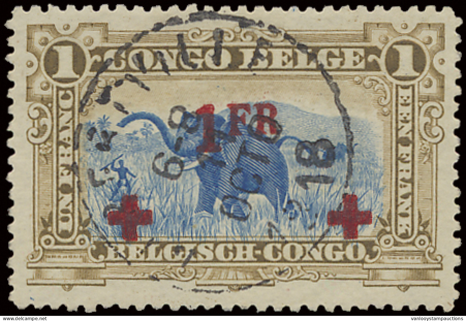 N° 72/78 5c. To 1Fr. - Mols Red Cross Issue, Cancelled Albertville October 11, 1918 In Black, Scarce, Vf - Other & Unclassified