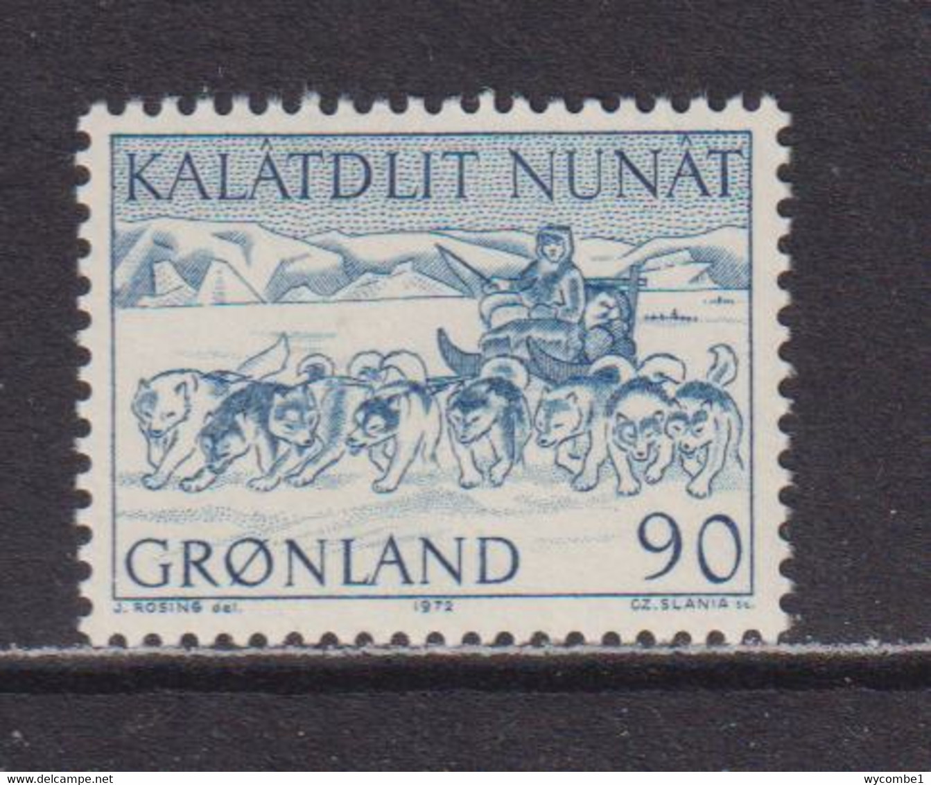 GREENLAND - 1971-77 Mail Transport  90o Never Hinged Mint - Ongebruikt