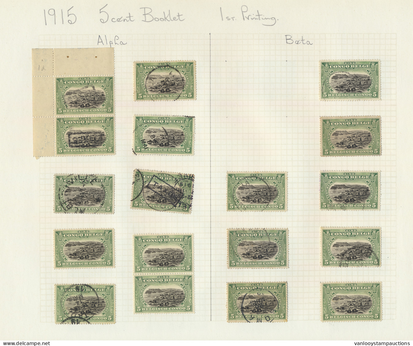 */0 N° 64/65 5c. Green And 10c. Carmine, Bilingual 1915 Issue, Reconstructed Booklet Panes Of All Printings, Some Panes  - Booklets