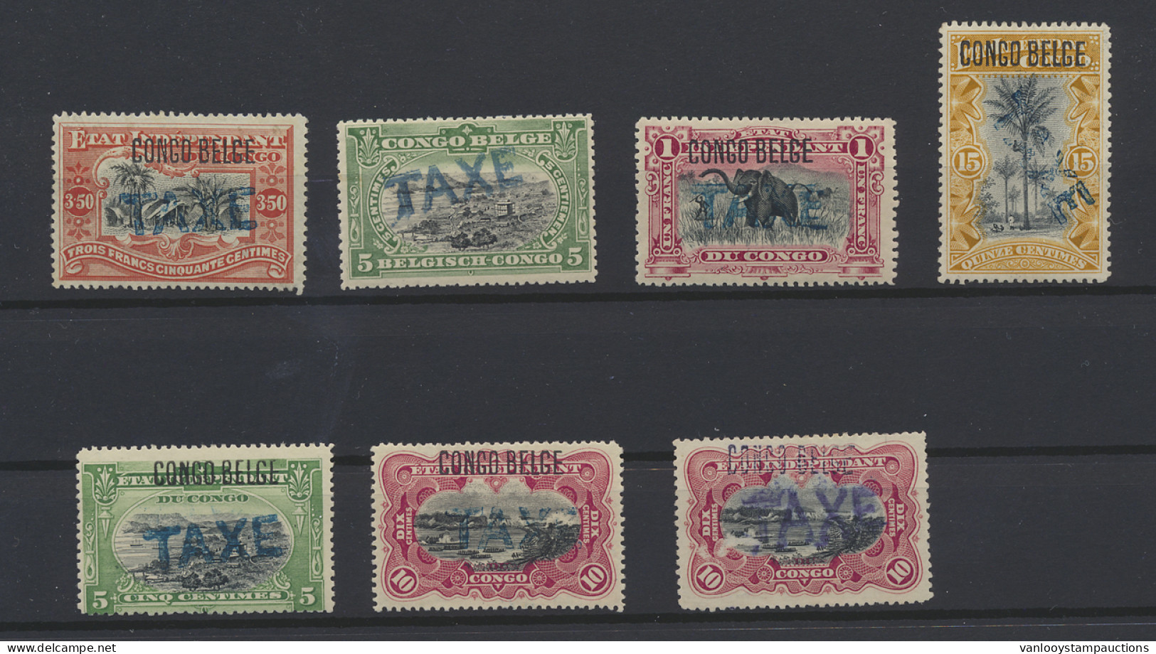 */(*) 1909/1910 Accumulation Of 7 Stamps With Overprint TAXE (Du Four Type VII), Quality To Be Checked, Vf/f - Sonstige & Ohne Zuordnung