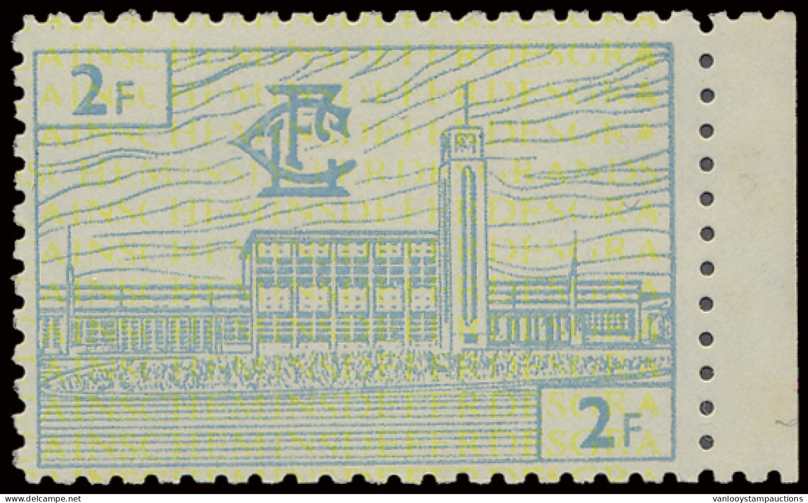 ** 2Fr. Blue-green - Kabalo Station - C.F.L. Issue - With Phosphor Watermark Chemin De Fer Des Grands Lacs Africains Per - Colis Postaux