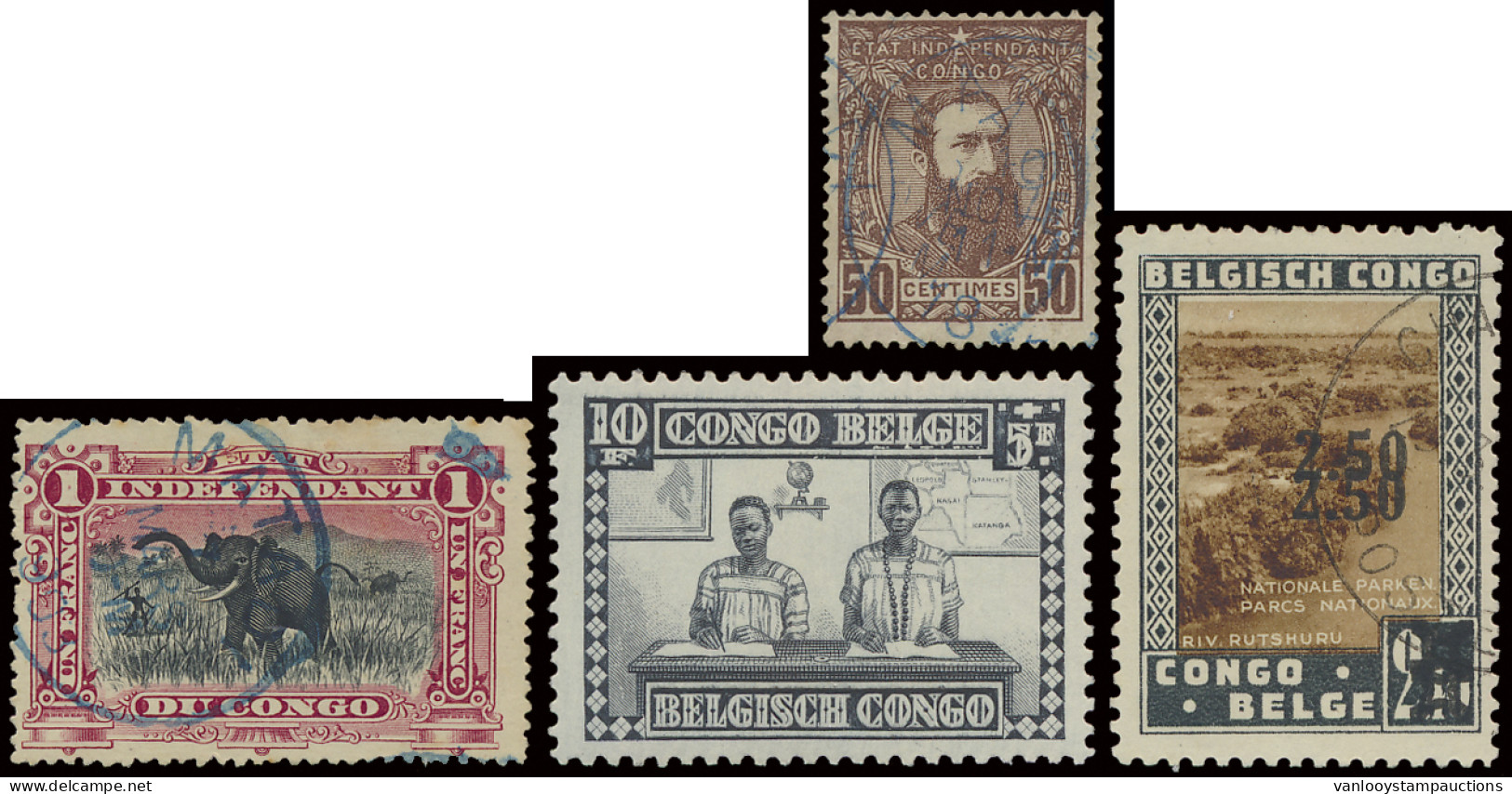 **/*/0 1886/1960, Belgian Congo Collection In Victoria Album Including A Lot Of Full Sets, MNH, Hinged, Cancelled, Some  - Collections