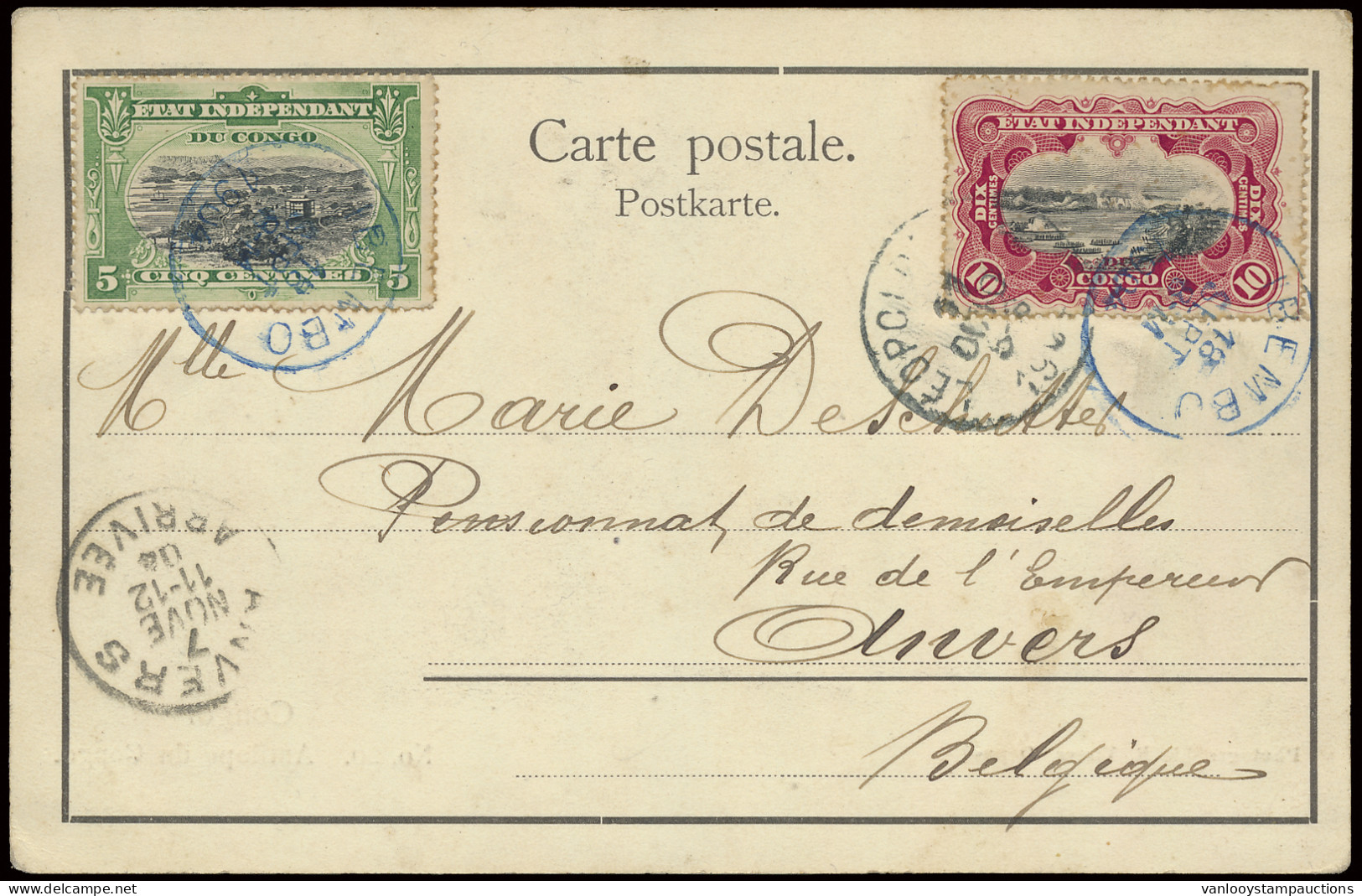 1903/1906, 9 Picture Postcards Sent From Ibembo Or Bumba To Belgium, All Franked With Mols Congo Free States, Interestin - Autres & Non Classés