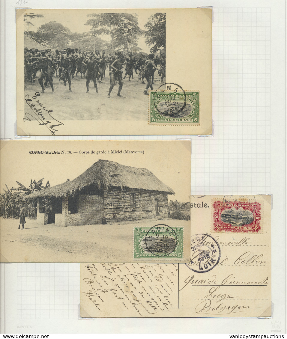 1911/1960 Small Collection Of Belgian Congo Postal History On 28 Victoria Album Pages, 60 Items (picture Postcards, Cove - Autres & Non Classés