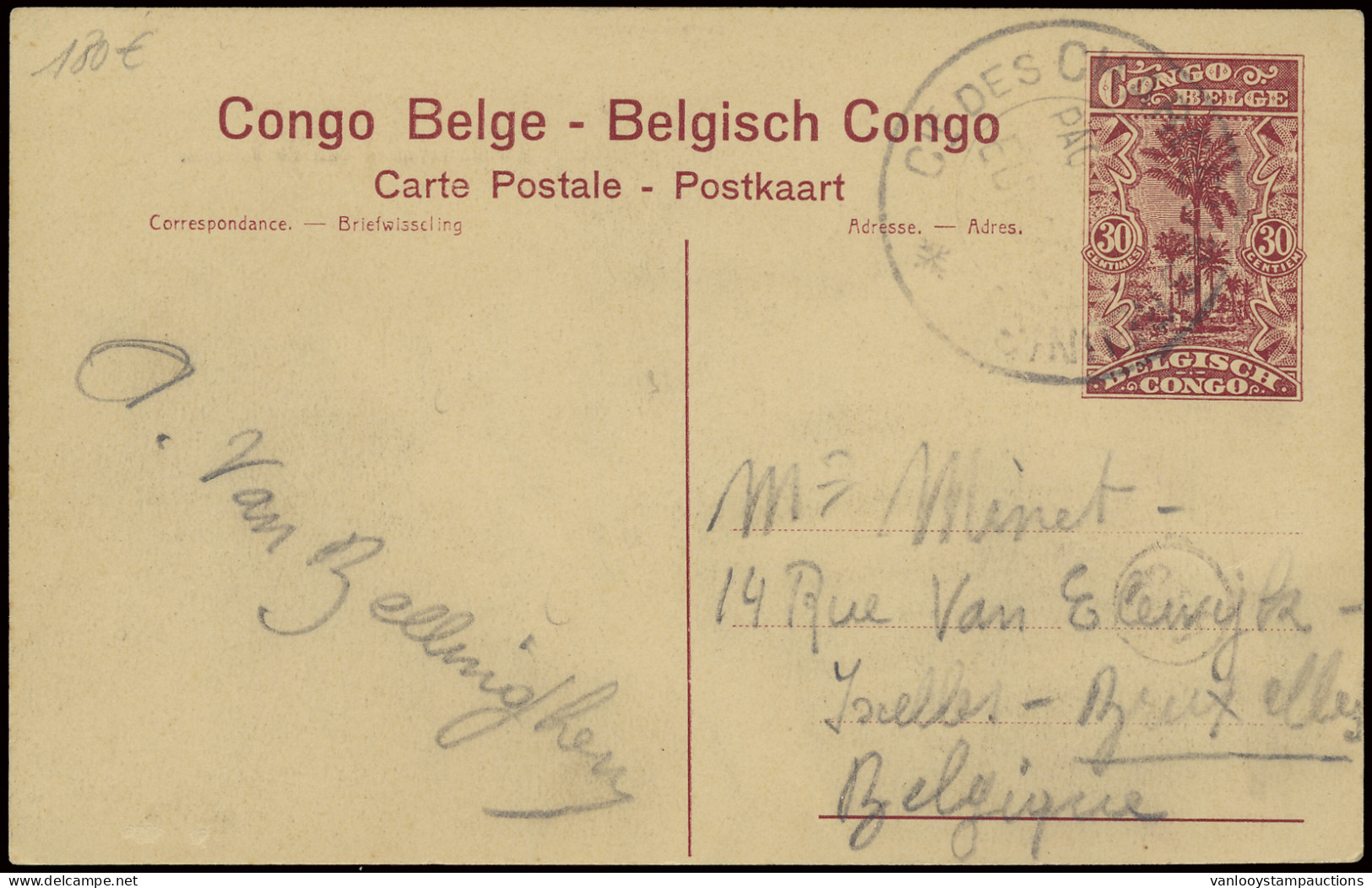 French Company, Postal Stationery Catalogue Stibbe N° 62 With View 97 Posted On Board And Cancelled Cie DES CHARGEURS RE - Andere & Zonder Classificatie