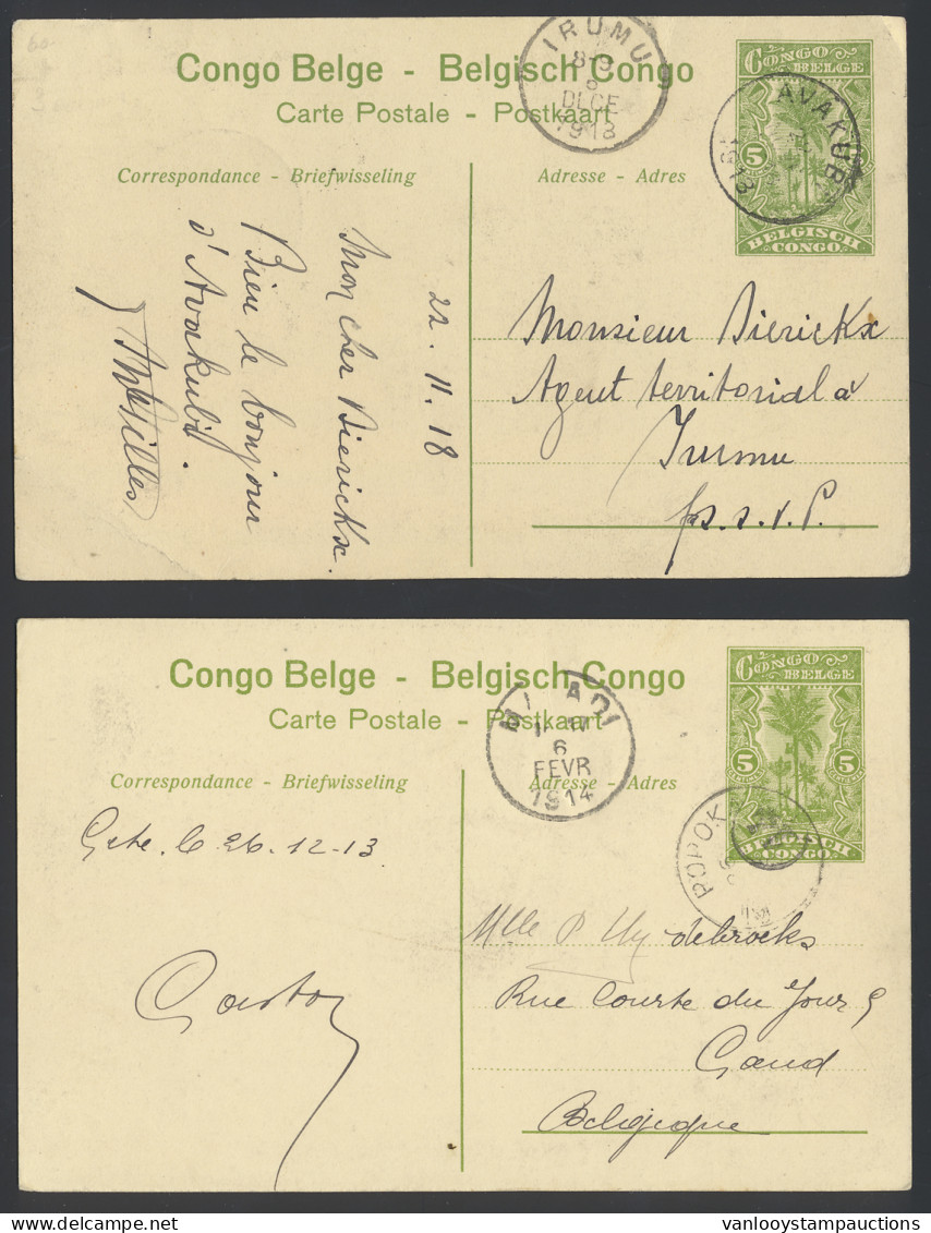 1912/1920 Accumulation Of 20 Postal Stationery Items Catalogue Stibbe N° 42 5c. Green - Palms With Various Views, All Us - Stamped Stationery