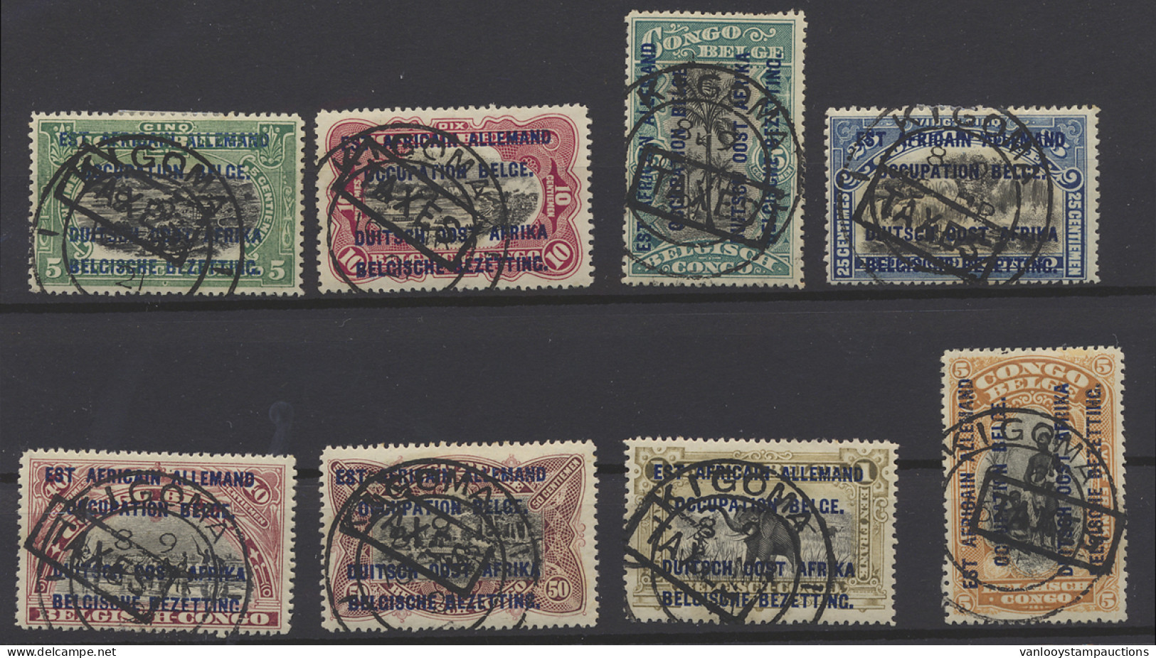 TX 1/8 MOLS - EAAOB Issue Full Set With Boxed TAXES In Black And Cancelled KIGOMA, Vf (OBP €125) - Otros & Sin Clasificación
