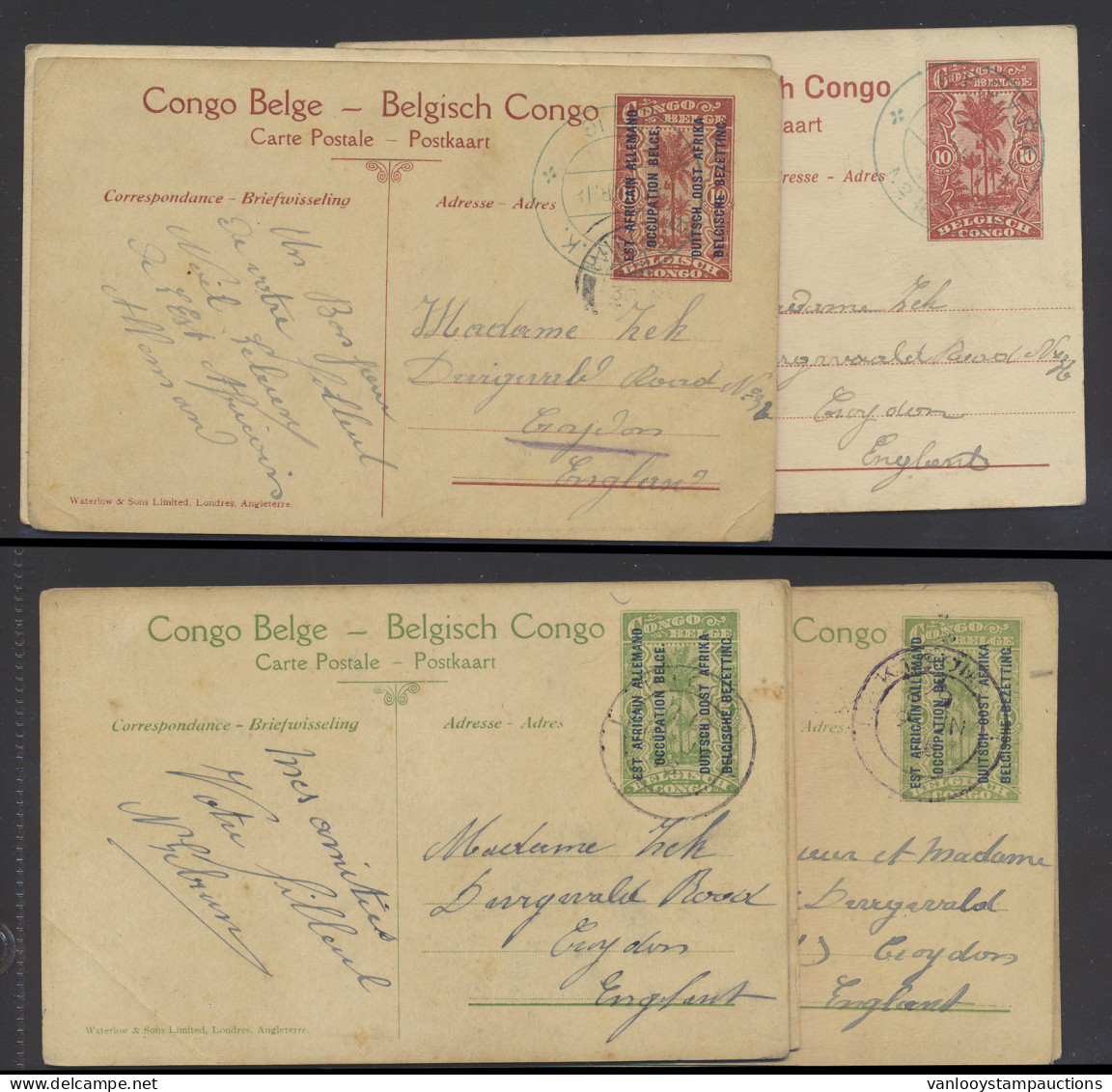 1918, Small Accumulation Of 11 Postal Stationery Items With View (Stibbe N° 11 And 12 And Belgian Congo N° 43) All Used  - Autres & Non Classés