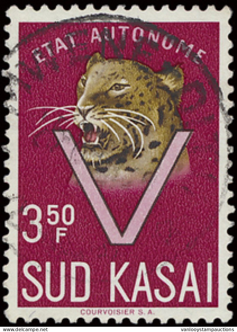 N° 22 (OBP) 3,50fr. - Leopard Head, Cancelled Mwene-Ditu, Scarce, Vf - South-Kasaï