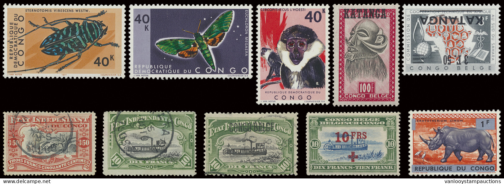 **/*/0 1886/1971 Belgian Congo, Rep Congo, Rep. Dem. Congo, Katanga, Ruanda-Urundi And Rep. Rwanda Collection In 2 Victo - Other & Unclassified