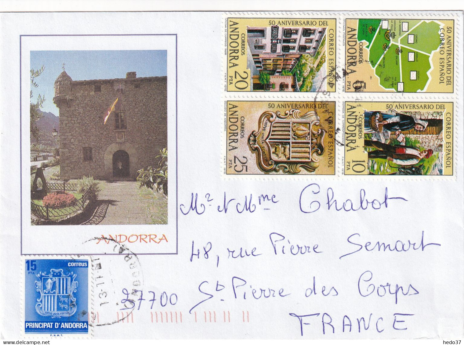 Andorre Espagnol - Enveloppe - Lettres & Documents