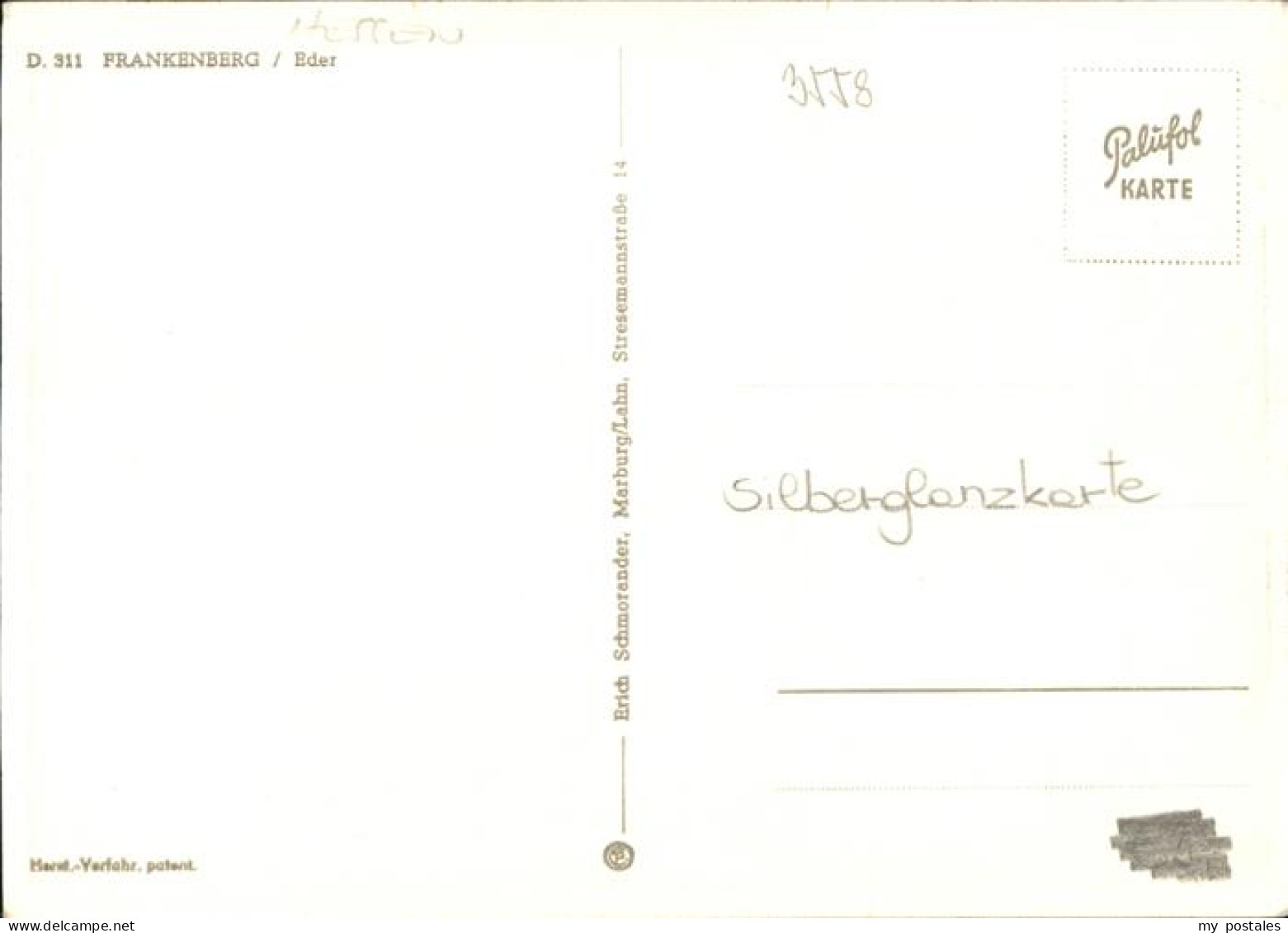 41274942 Frankenberg Eder Silberglanzkarte Frankenberg - Frankenberg (Eder)