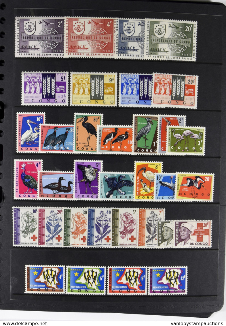 ** 1963/1993 Rep. Congo, Rep. Dem. Congo And Zaïre Collection On Prinz Black Pages In Rings Binder, Full Sets And Mini S - Autres & Non Classés