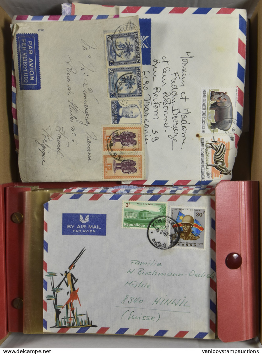 Letters And Postcards To Belgium + Airmail Kinshasa, To Suisse, +80 Pieces, Vf/f/to Be Checked - Autres & Non Classés