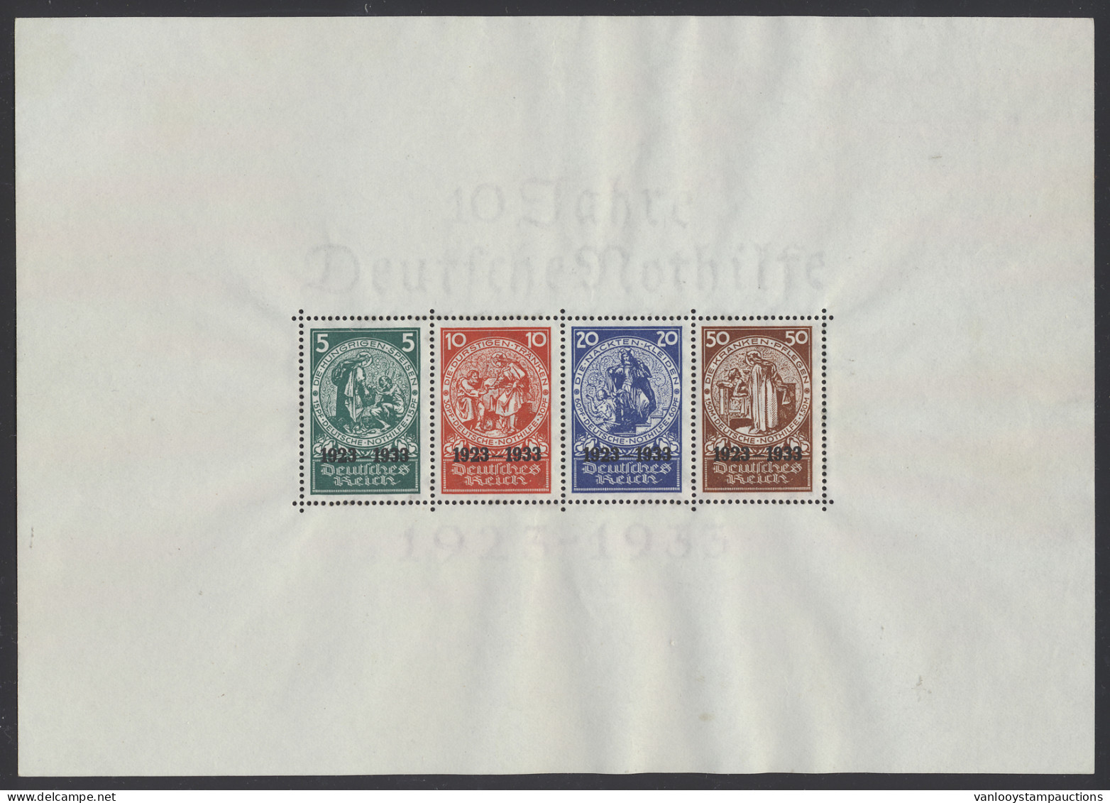 (**) BL 2 (Mi.) 1933 - 10 Jaar Duitse Noodhulp Hergomd (keur Schlegel Op Gom) + Lichte Vlek Linksboven, M/ntz - Blocks & Sheetlets