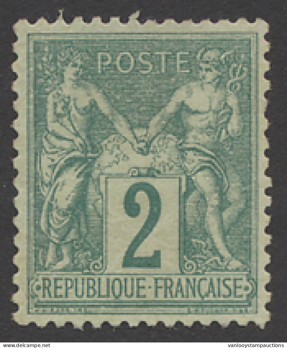 (*) N° 62 2c. Vert (I) Mooie Centrage, Zonder Gom En Geplooid, Ntz (Yv. €600) - 1876-1898 Sage (Type II)