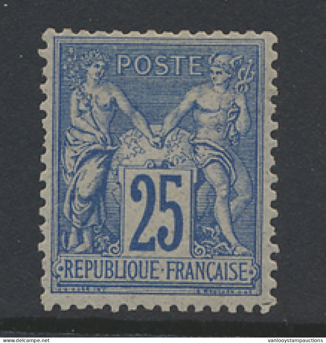 (**) N° 79 25c. Bleu (II), Hergomd, Zm (Yv. €750) - 1876-1898 Sage (Type II)