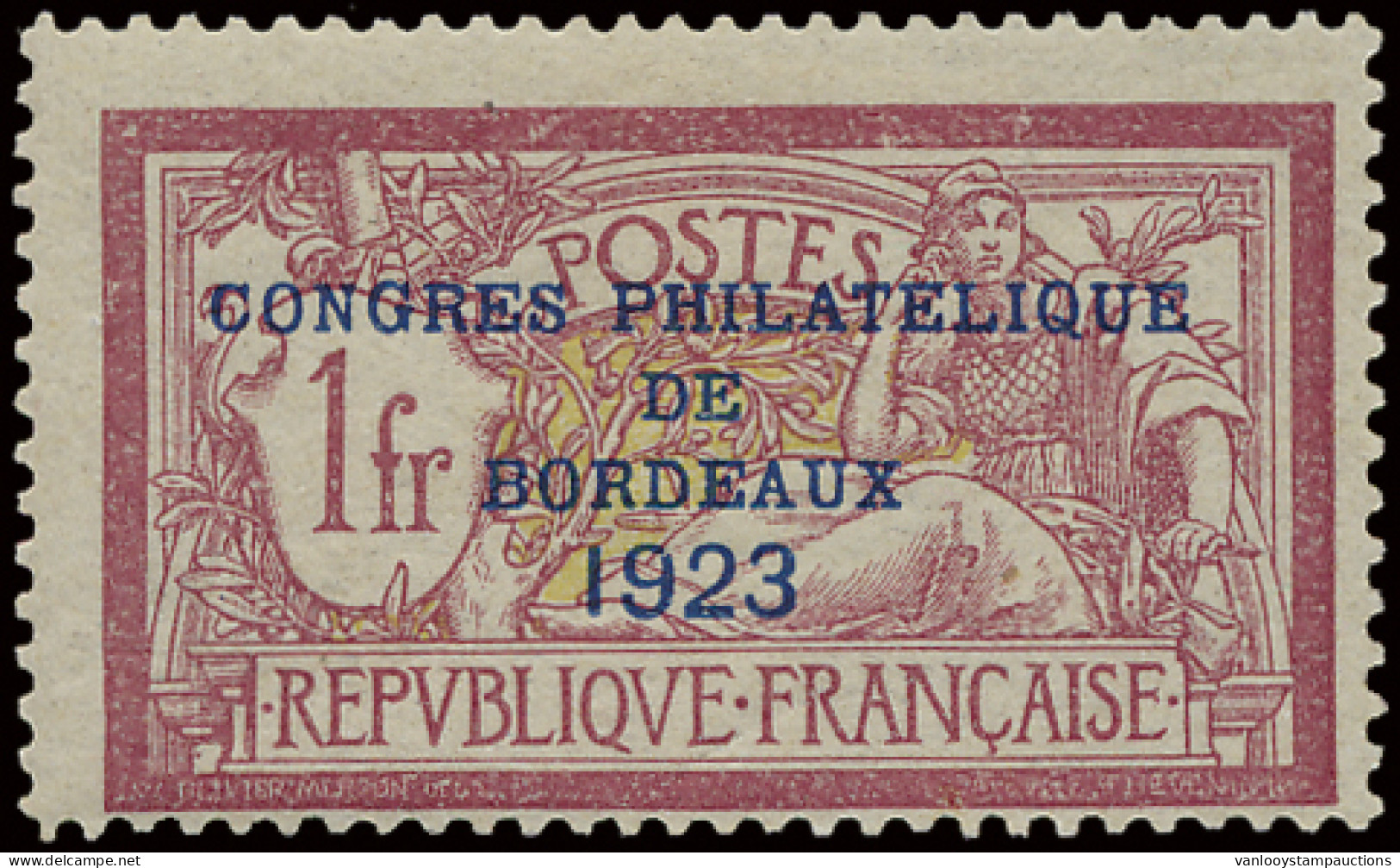 * N° 182 1923 - Congres Philatélique De Bordeaux - Type Merson Zeer Lichte Verdunning, Gekeurd, M (Yv. €575) - Autres & Non Classés