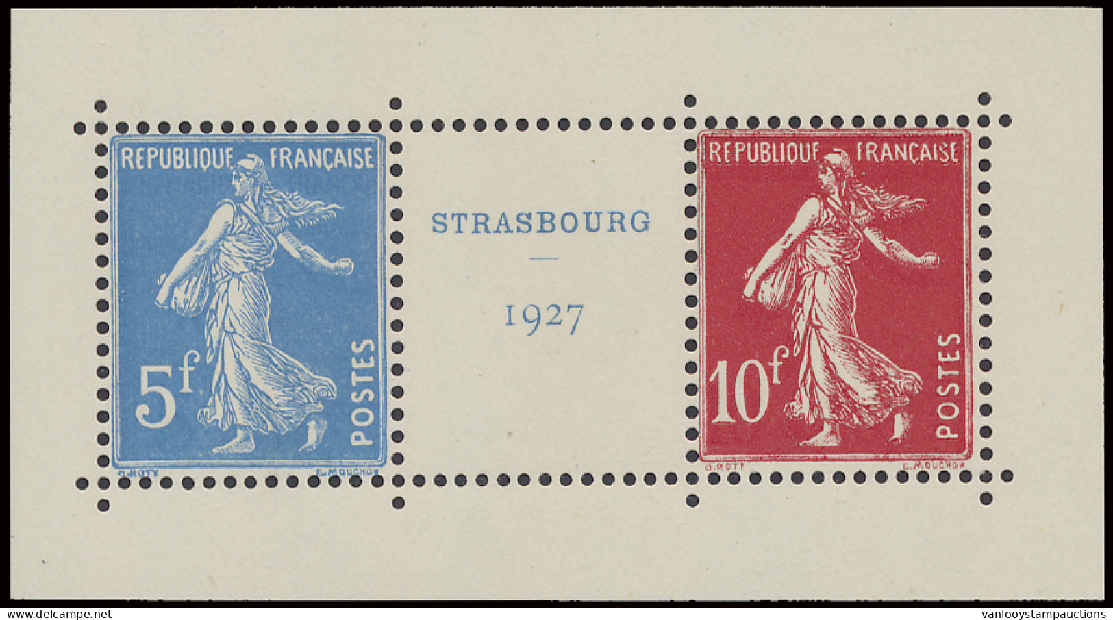 ** N° 242A 1927 - Strasbourg - Paar Met Vignet, Zegels Uit Het Blok BL 2, Prachtig, Zm (Yv. €1.200) - Autres & Non Classés