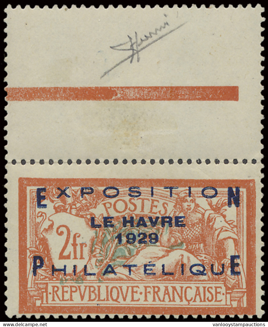 ** N° 257A Exposition Du Havre 1929, Met Bladboord, Een Prachtig Exemplaar Van Deze Zegel, Met Fotocertificaat, Zm (Yv.  - Other & Unclassified