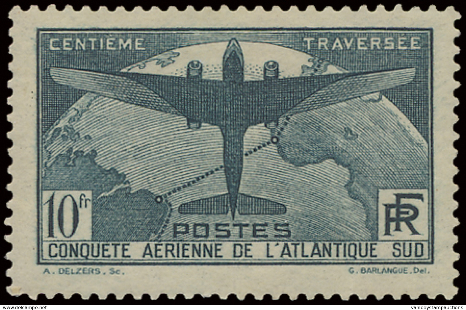 * N° 321 10F Atlantique-Sud Mooie Centrage, Zm (Yv. €375) - Other & Unclassified