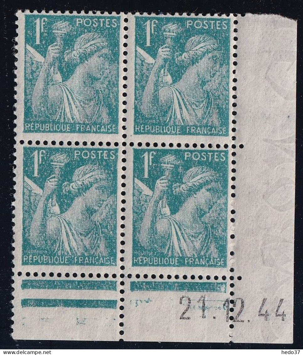 France N°650a - Bloc De 4 Papier Japon (filigrane) - Neuf ** Sans Charnière - TB - 1939-44 Iris